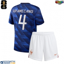 Otroški Nogometni dresi Francija Dayot Upamecano #4 Domači SP 2026 Kratek Rokav (+ Kratke hlače)
